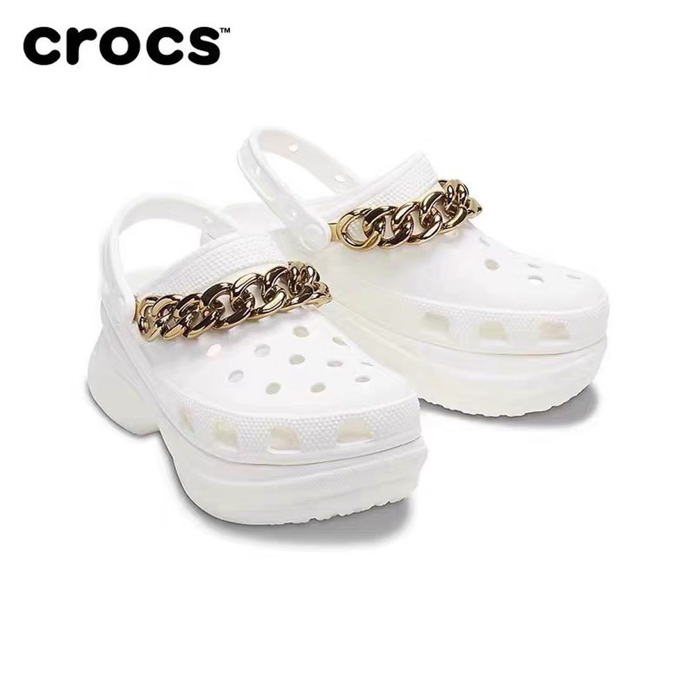 Crocs Classic Bae Clog   Sandal wanita  platform Chain Embellished Tinggi 7-8cm