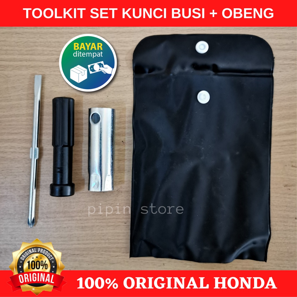 Toolkit Kunci Busi Motor Honda Original AHM - Toolkit Set Motor Honda Matic Bebek Vario Beat Scoopy Yamaha - Obeng Set Motor Asli Bawaan Lengkap