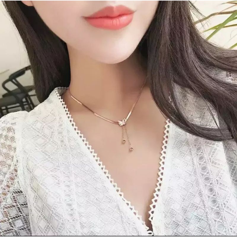 KALUNG TITANIUM ASLI PREMIUM ANTI KARAT,LUNTUR,ALERGI DIJAMIN 100%