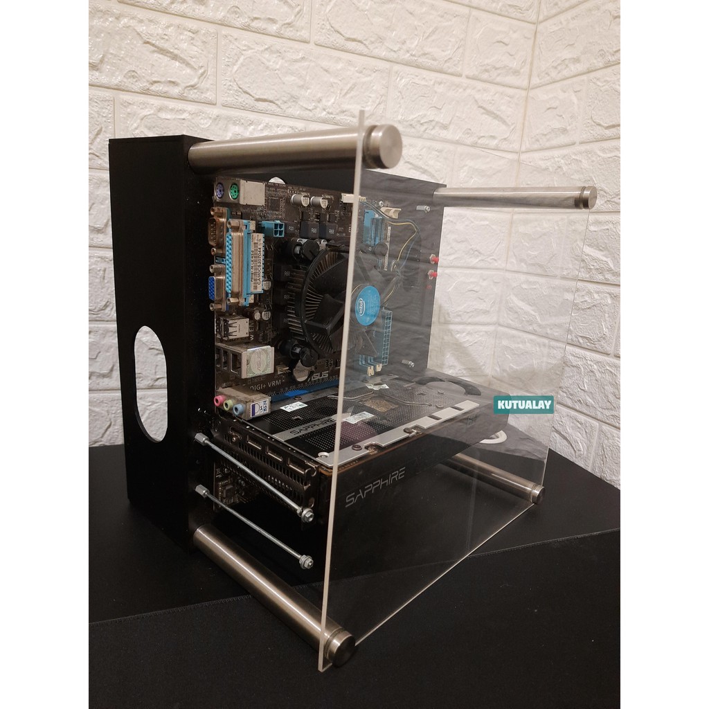 Custom Casing Vertical Open Air Benchtable Akrilik Case Micro ATX mATX