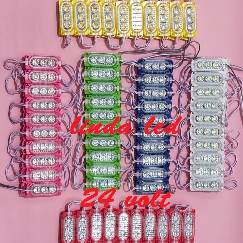 LAMPU LED STRIP MODUL 3MATA SMD 6023 2835 24VOLT ULTRASONIC VARIASI MOBIL KOLONG MOTOR ETALASE