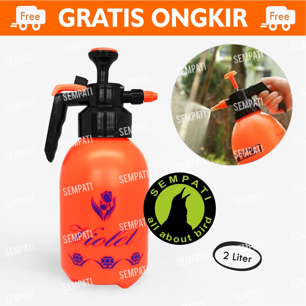 Semprotan Air 2 Liter Jet Pump Sprayer Violet Semprotan Pompa Tanaman Hias Bunga Air Mandi Burung Kucing Anjing Semprotan Otomatis Desinfektan Hama