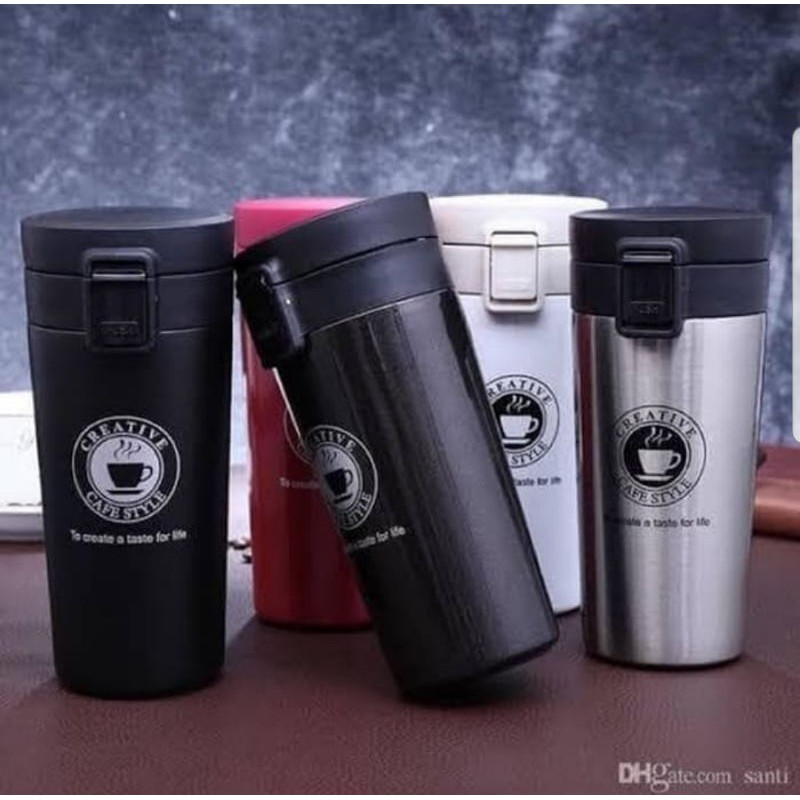 TERMOS KOPI COFFEE CUP 380ML TUMBLER STAINLESS ADA SARINGAN TAHAN PANAS DINGIN KOPI TEH AIR PANAS