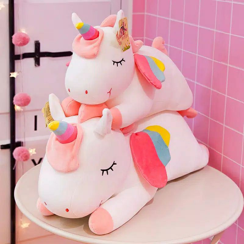 【Ready Stock】Boneka Soft Lying Unicorn Jumbo Ukuran 50cm