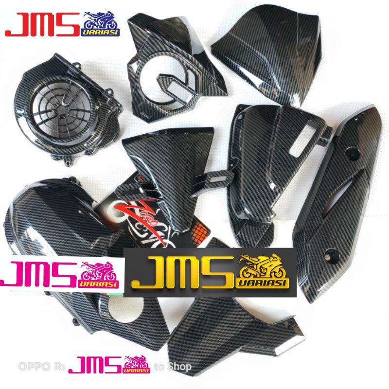 paketan cover tutup carbon cvt filter hawa kipas dasi ducktail knalpot visor speedo beat esp fi beat pop beat fi beat street 2016-2019 8 item barang zoro