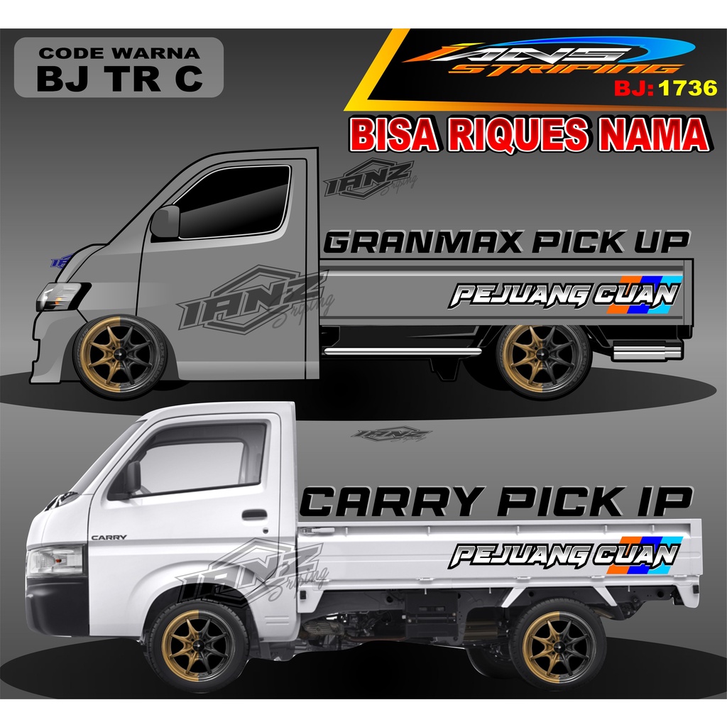 STIKER TULISAN BAK SAMPING PEJUANG CUAN GRANMAX PICK UP / STICKER BAK SAMPING GRANMAX / DECAL STICKER GRANMAX PICK UP