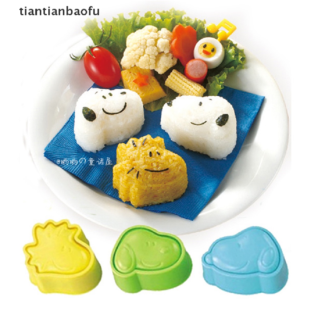 3 Pcs Alat Cetakan Timbul Bentuk Snoopy Untuk Kue Roti Sandwich