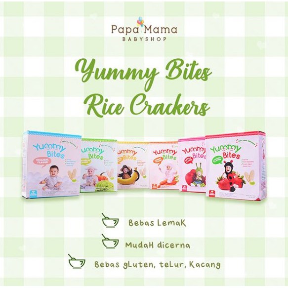 YUMMY BITES Rice Crackers Ready Semua Rasa Termurah Snack Baby Bayi Original Halal