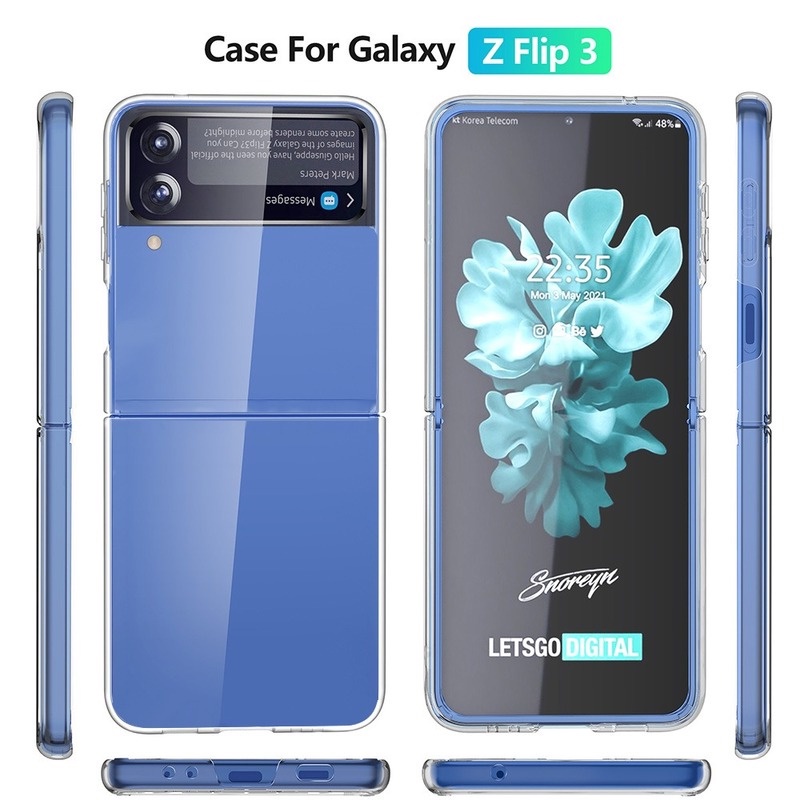 Casing Hard Case PC Transparan Anti Gores / drop Shockproof Untuk Samsung Galaxy Z Flip 3