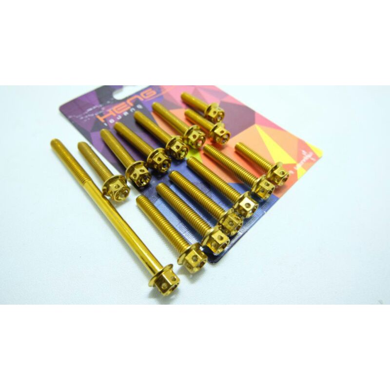 BAUT PROBOLT CVT VARIO SCOOPY BEAT BAUT PROBOLT CVT THAILAND CHROME GOLD FLOWER ORIGINAL HENG