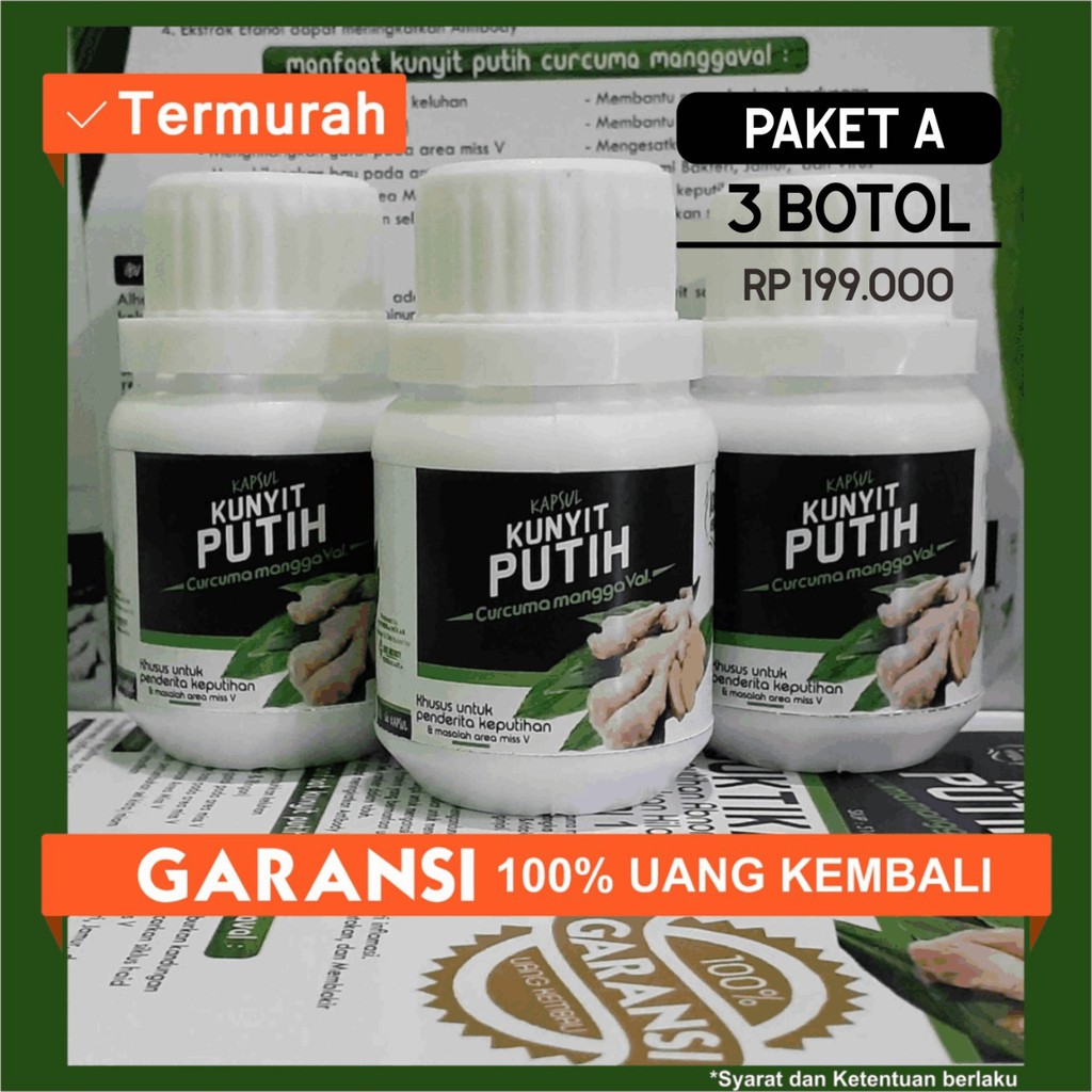 Obat Herbal Untuk Keluhan Penebalan Dinding Rahim Kapsul Kunyit Putih Isi 3 Botol Obat Keputihan Indonesia