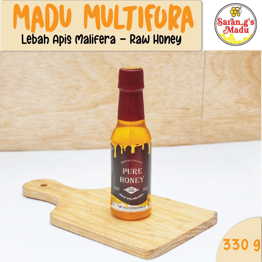 

Madu Murni Multiflora Asli Pure Honey Raw honey 330g Uji Lab