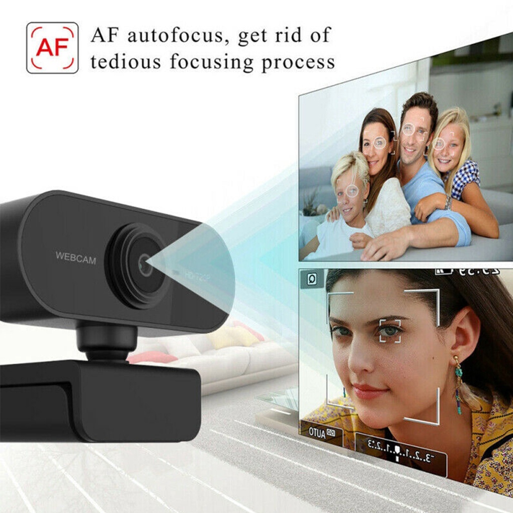 Webcam 1080P Full HD Smart Rotatable For PC Laptop Desktop with Microphone Video conference[HOUSE2020]