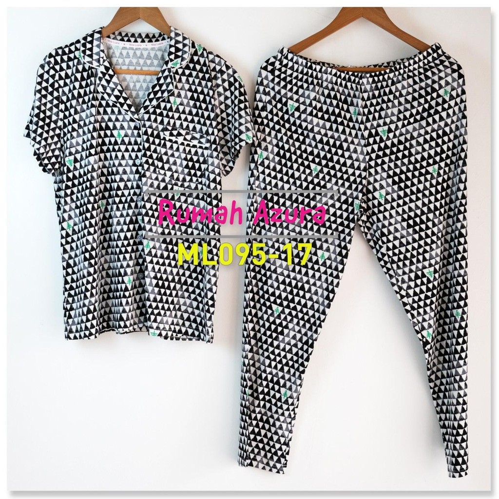 Rumahazura - Piyama Miss Luana ML095-17 | Baju Santai | Piyama Murah | Sleepwear | Baju Tidur Ibu Menyusui | Baju Bigsize | Pajamas Busui-4