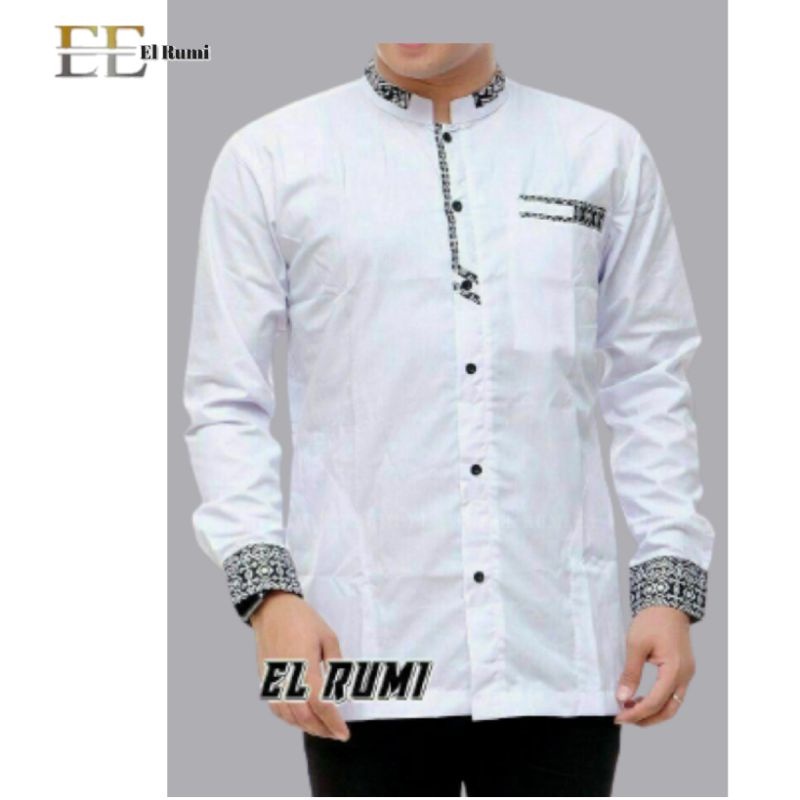 Baju Koko Dewasa Lengan Panjang Baju Koko Terbaru El Rumi Hilwa Baju Koko Putih BISA COD