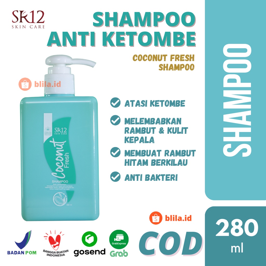 Shampoo SR12 Coconut Fresh Pump 280ml Anti Ketombe Dandruff GMP BPOM