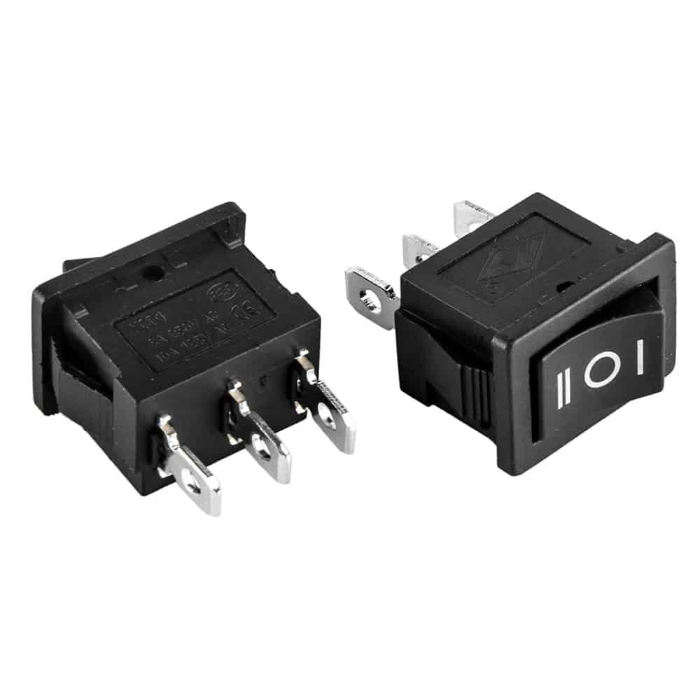 Saklar Rocker switch 3 pin Hitam ON OFF ON