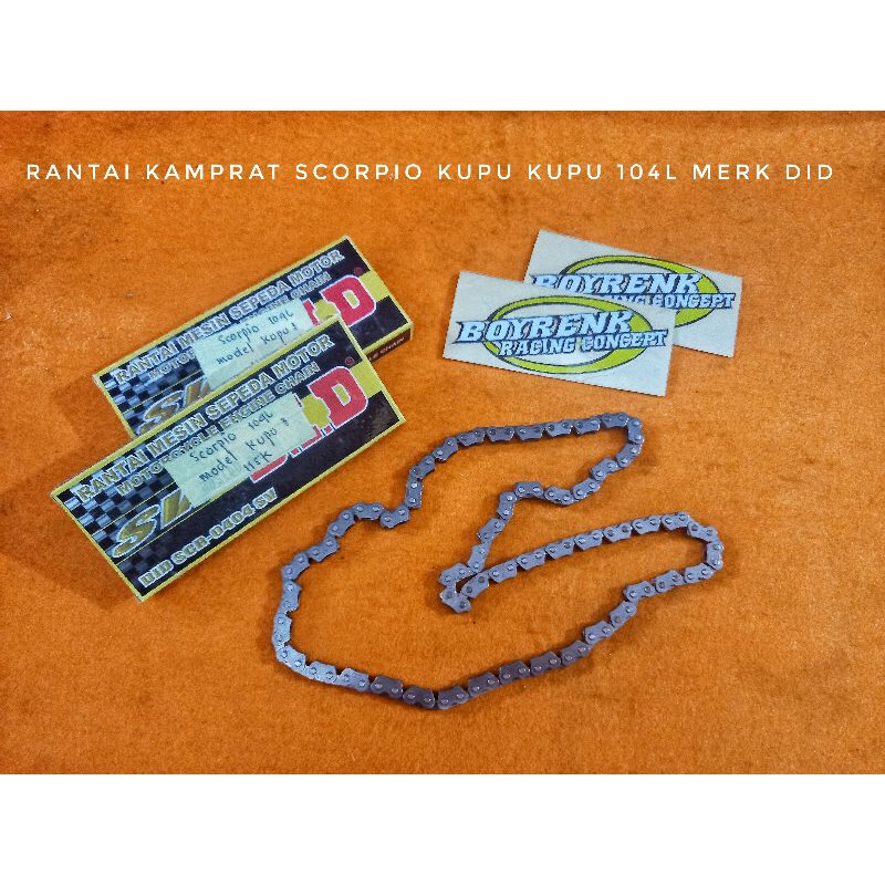RANTAI KAMPRAT SCORPIO MODEL KUPU KUPU 104 L MERK DID - BOYRENK RACING CONCEPT