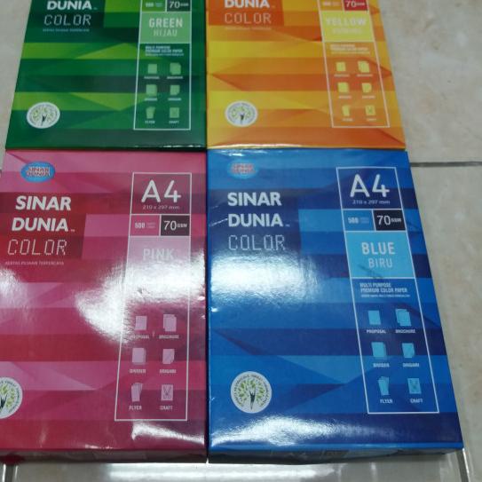 

✾ Kertas A4 70gr Warna Sinar Dunia / Kertas Warna A4 SIDU - Merah Muda ✭