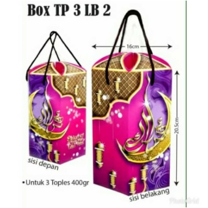 

Kotak Dus Box Packaging Hampers Toples Kue Kering Idul Fitri Lebaran - Ungu 021