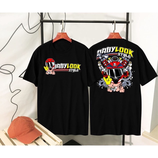 BAJU TSHIRT KAOS DISTRO RANCING BABYLOOK HELM HITAM L BAJU TSHIRT KAOS DISTRO RANCING BABYLOOK HELM HITAM L