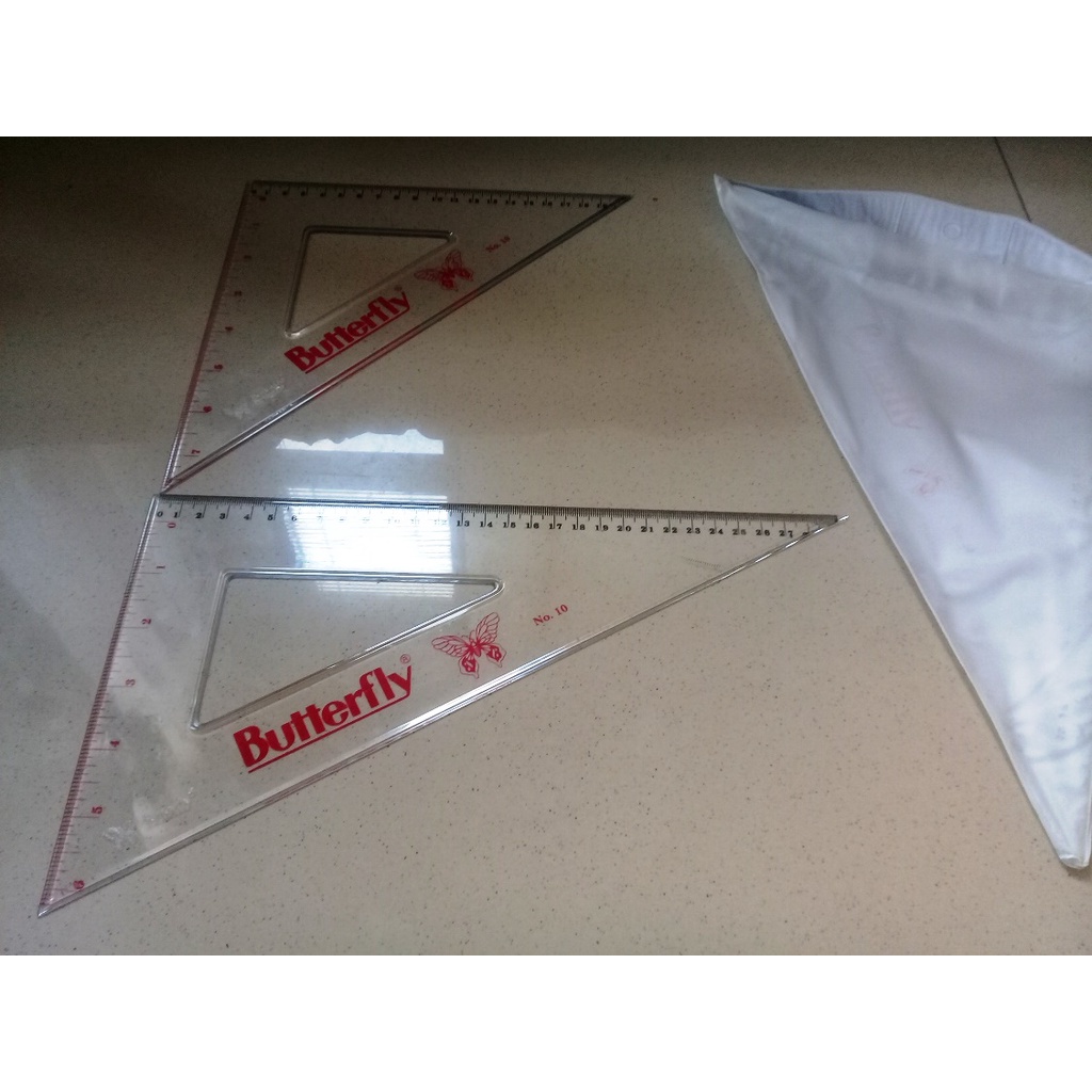 

Penggaris Segitiga No. 10 Set 2 Pcs Triangle Ruller - Butterfly