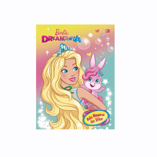 barbie dreamtopia: buku mewarnai dan stiker
