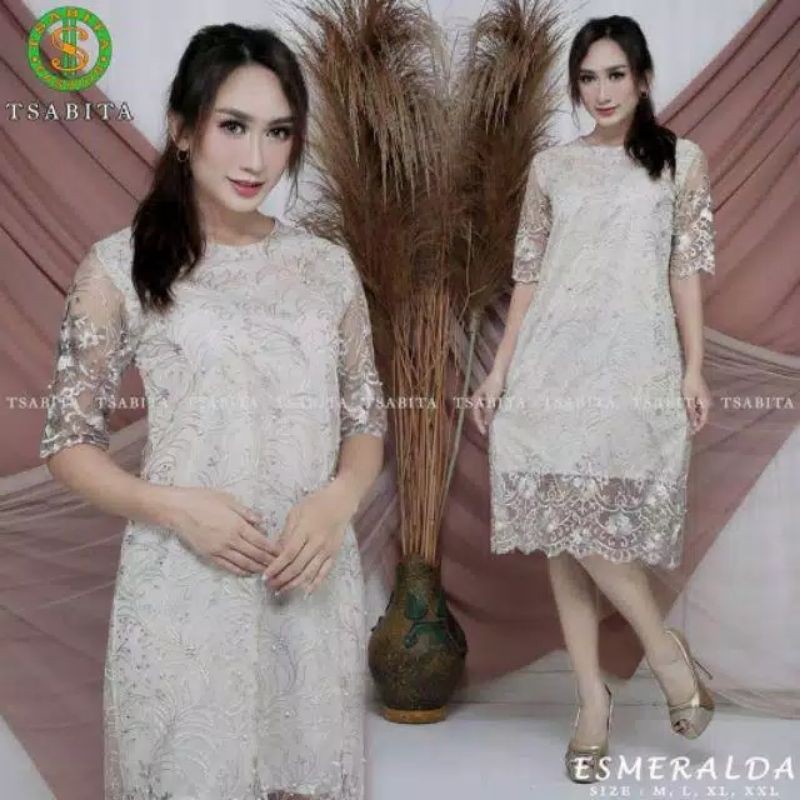 NEW REAL PICT ESMERALDA/KEBAYA DRES MODERN/KEBAYA NATAL MODERN