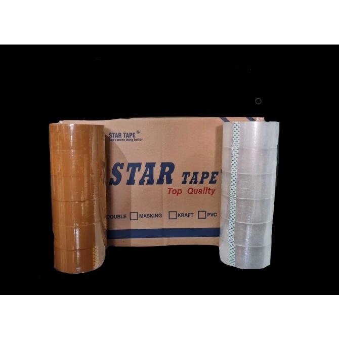 

Isolasi / lakban / Selotip Bening Coklat 45 mm x 90 Yard DOS 72 Roll