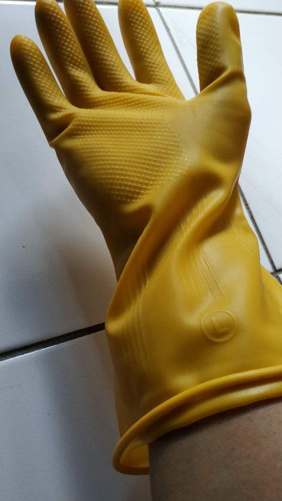 Sarung Tangan Karet Latex Dot Size L Sherlock Sarung Berkebun Cuci Piring Kendaraan