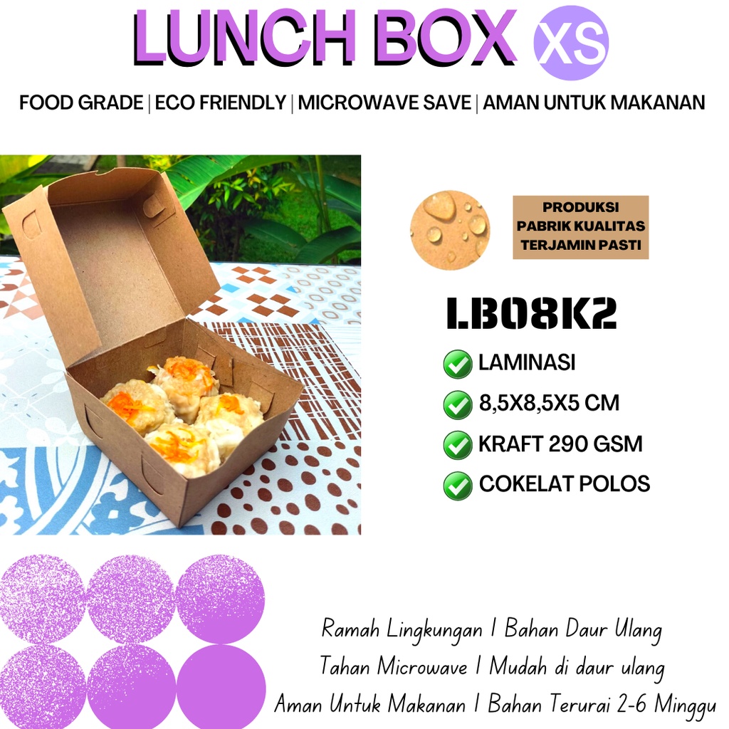 Paper Lunch Box XS Lunch Box XS (LB8K2-Laminasi)