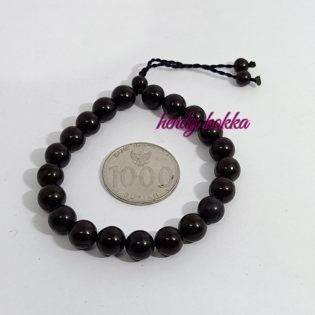 gelang kokka kaukah kaokah bulat 8mm hitam