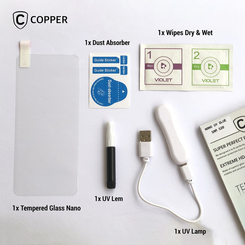 Samsung Galaxy S20 - COPPER Nano Uv Glue Tempered Glass