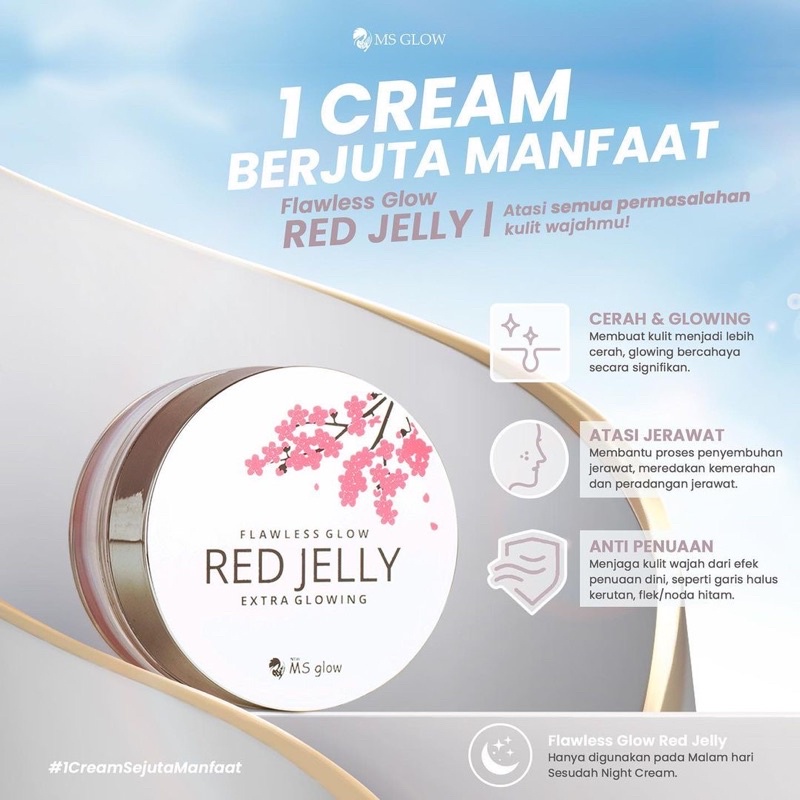 MS GLOW Red jelly Sleeping Mask Moisturizer 15gr