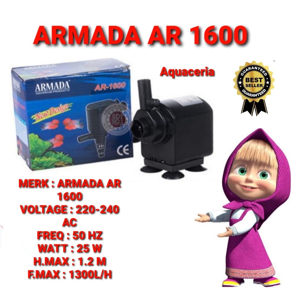 pompa air celup aquarium armada 1600 power head 1600 100%termurah