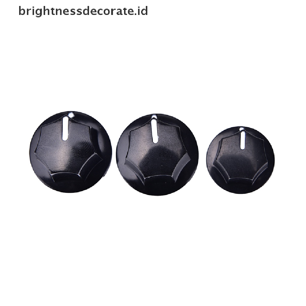 3pcs Knob Kontrol Volume Nada Bahan Plastik Warna Hitam Gaya Vintage Untuk Gitar Jazz