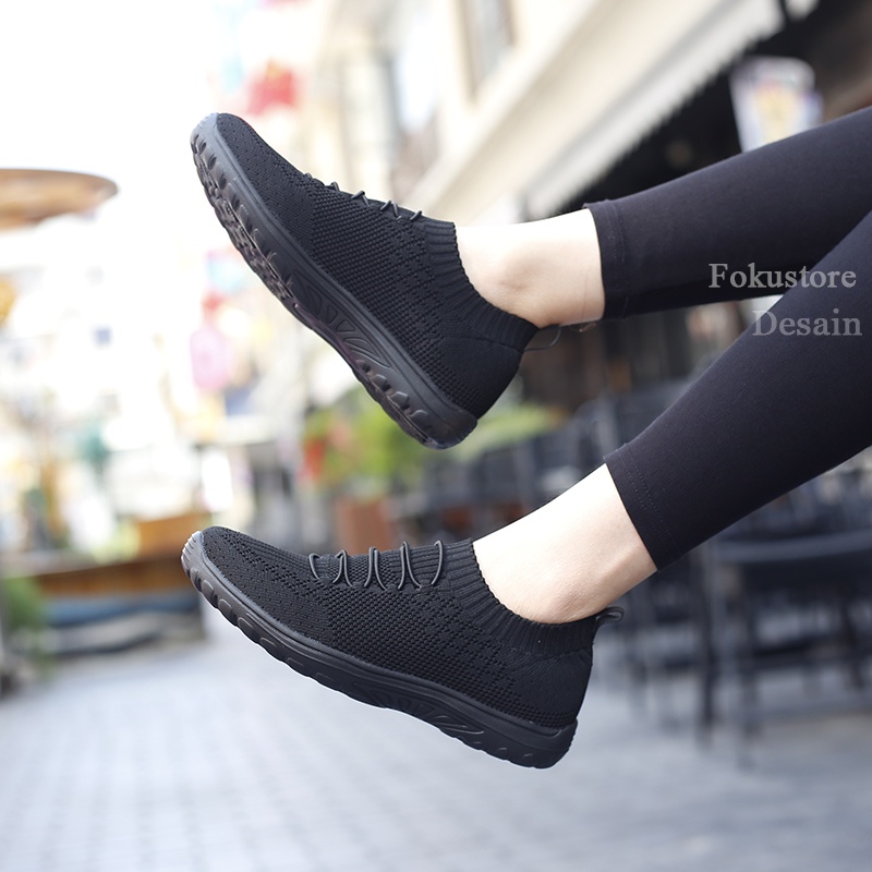 FOKU Sepatu Sneakers Wanita Sepatu Wanita Lembut Sepatu Kasual Wanita Terbaru