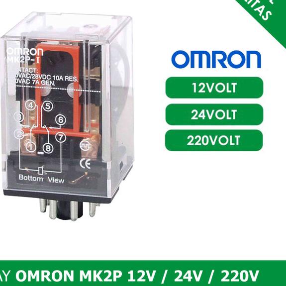 ♗ RELAY MK2P 12V OMRON / RELAY MK2PN 24VOLT OM / RELAY MK2P-I 220V 8KAKI - 12VDC ♬