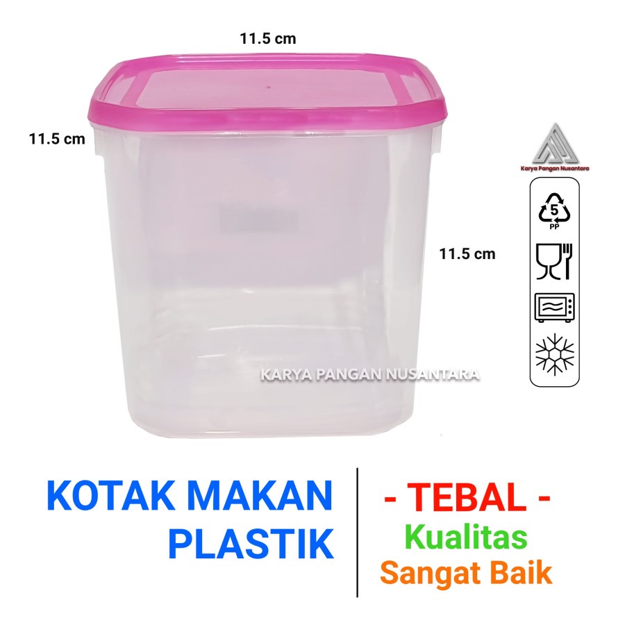 Toples Segi Plastik Kmp 1 KG / Toples Kue Lebaran / Coklat / Permen / Kacang / Toples Bumbu Dapur