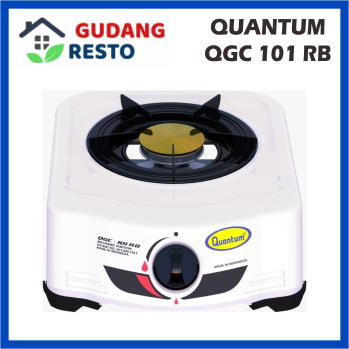 QUANTUM QGC 101 RB / 101 R KOMPOR GAS 1 TUNGKU / MATA QGC101 101RB / 101R PUTIH / HITAM KHUSUS LPG TABUNG 3KG ATAU 12 KG TIDAK BISA GAS ALAM