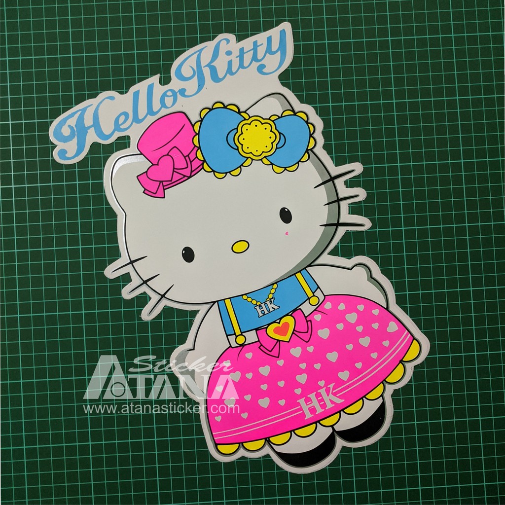 Stiker Printing Sablon Jumbo Vinyl Hello Kitty Kartun Anime Imut Cantik Motor Mobil Dinding Kaca