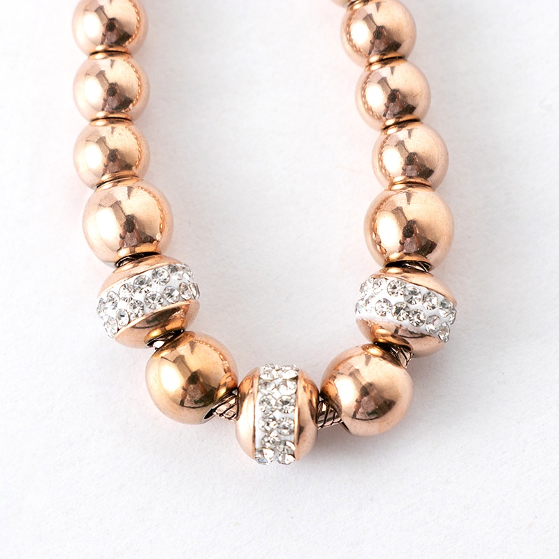 Gelang serut titanium bola zircon korea fashion anti karat - ercassia