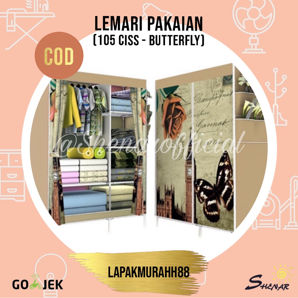 LEMARI PAKAIAN / LEMARI BAJU / RAK BAJU / RAK SERBAGUNA PORTABLE 105 CISS, LAPAKMURAHH88