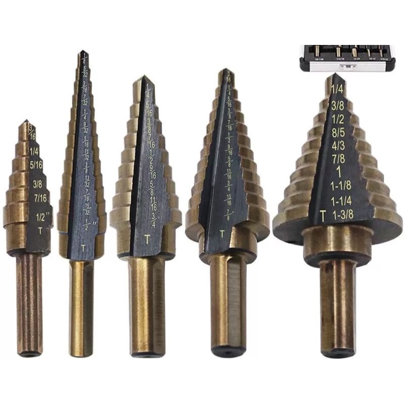 Mata Bor Pagoda Spiral Drill Step Down Titanium Tipe 2 5 PCS - BIHH463A