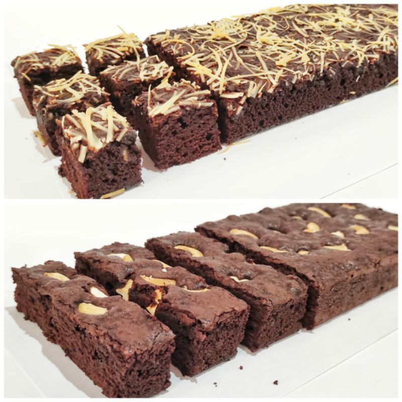 Brownies Panggang Moojang Bandung ukuran 30x10 cm Brownies Signature topping mete keju best seller