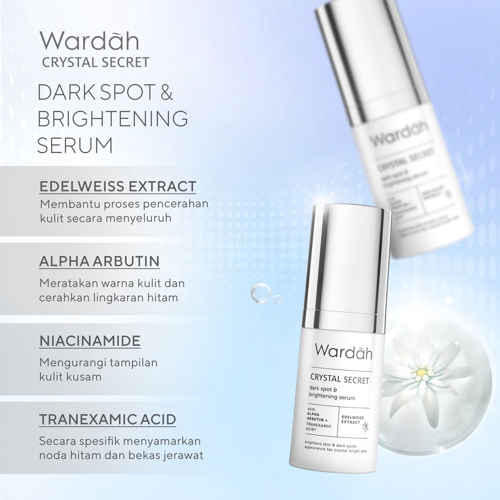 WARDAH CRYSTAL SECRET Day Cream Night Cream Facial Wash Serum Wardah White Secret KEMASAN BARU