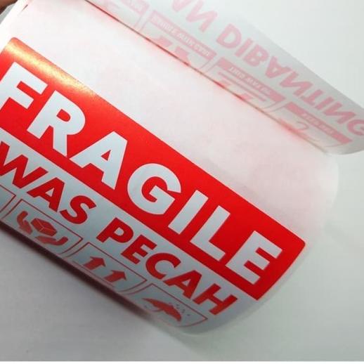 

⅍ Sticker Fragile Awas Pecah 6 x 8 cm Jangan Dibanting (1 roll/ 300 pcs) ☝