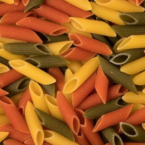 

Pasta Rainbow Penne Rigate / Penne Polos 50gr / 100gr Macaroni Import