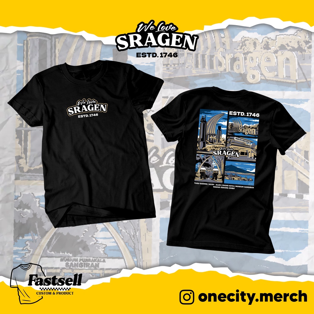 KAOS KOTA SRAGEN | COMBED 24s | SABLON PREMIUM | OLEH - OLEH SRAGEN