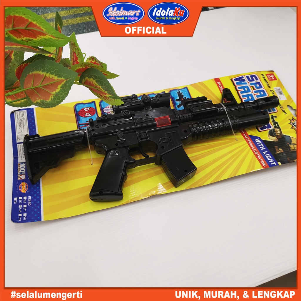 IDOLAKU Mainan senapan M4 / mainan senjata pistol hitam / 518 Fric Gun Hitam SJT